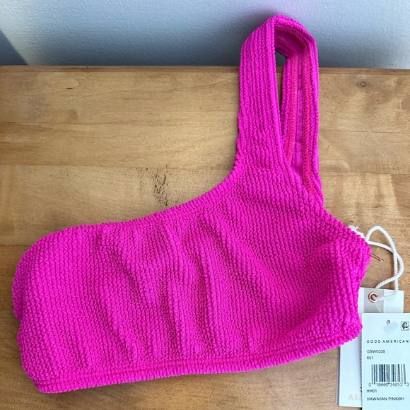 Good American The Always Fits One Shoulder Top Hawaiian Pink Size 00/0, XXS/XS - Picture 5 of 5